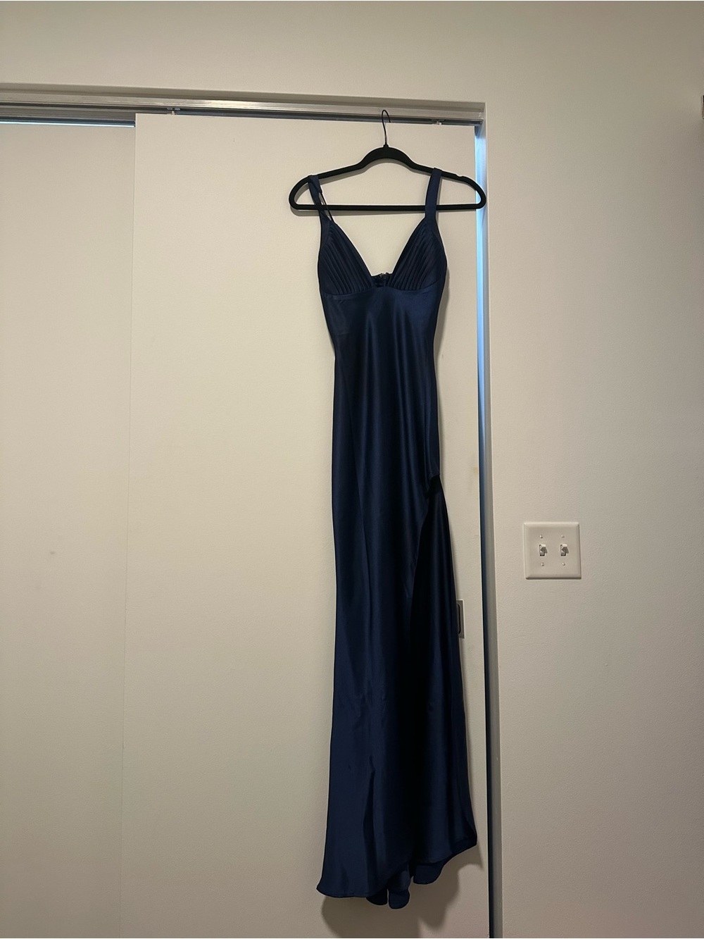 Satin Navy Slip Dress